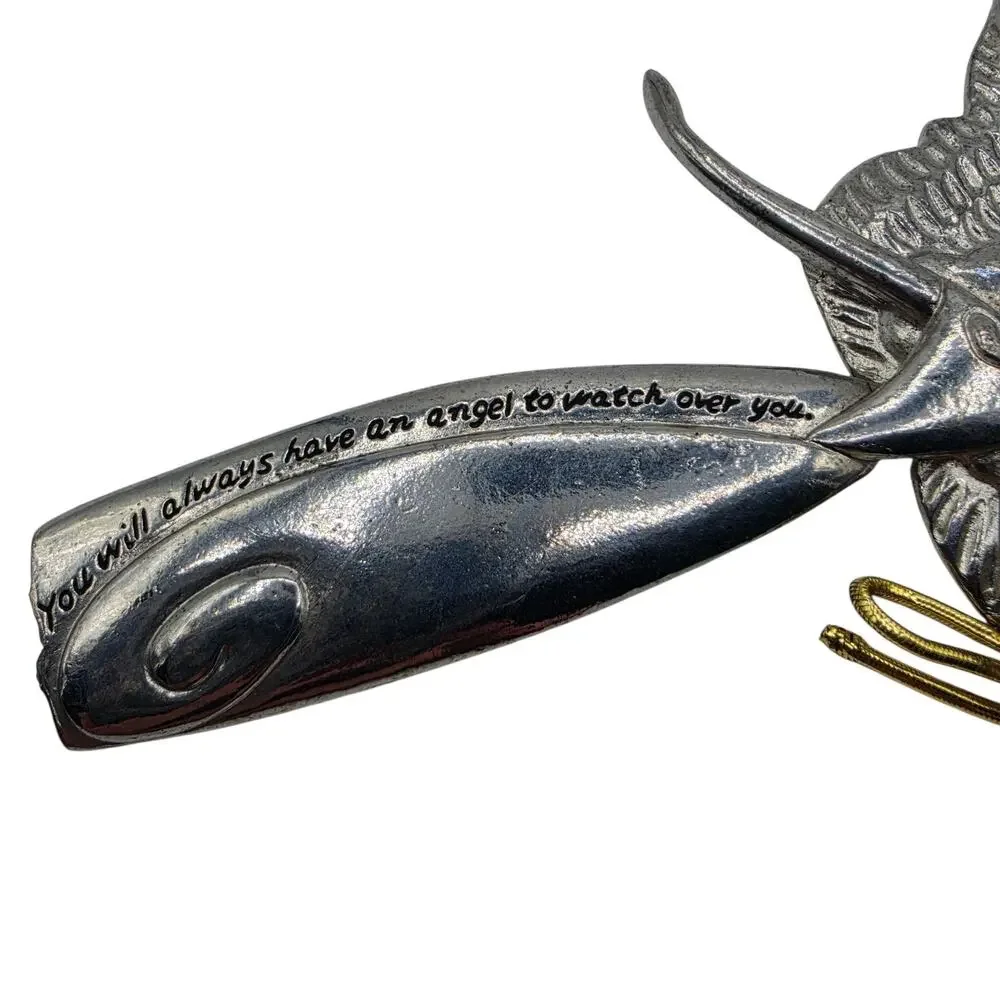 Midwest of Cannon Falls Pewter Serenity Angel Christmas Ornament 1990s Vintage